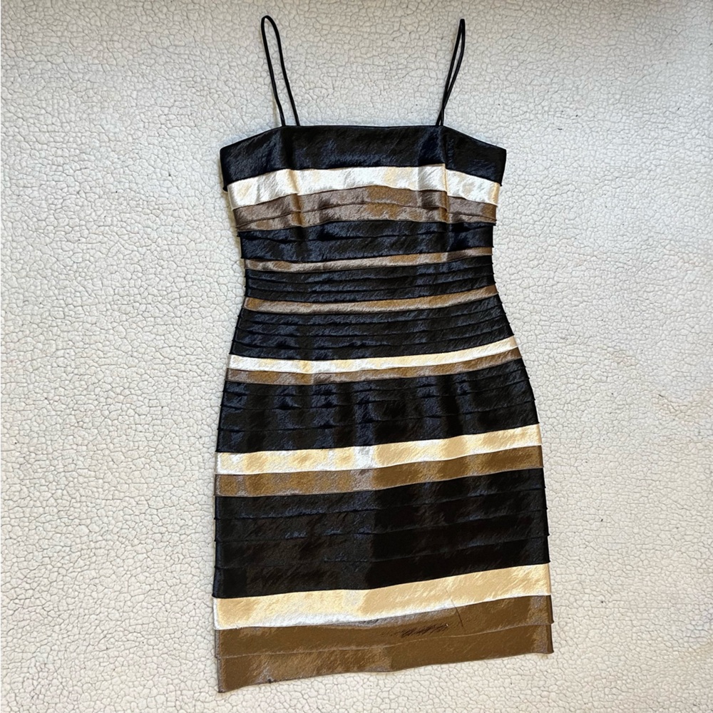 Size 6 black and brown Dress Barn bandage dress.